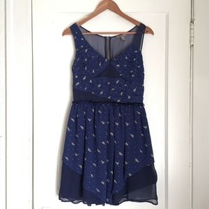 Anthropologie Navy 100% Silk Hype Dress size 6